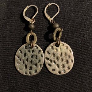 Hammered Silver Dangle Earrings